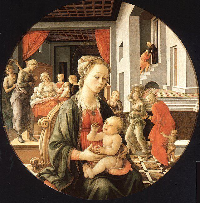 Fra Filippo Lippi Madonna and Child with Stories from the Life of St.Anne oil painting image